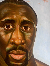 Load image into Gallery viewer, Large oil painting on wooden panel male portrait POC