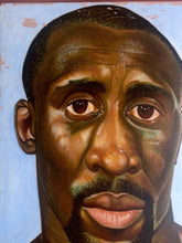Load image into Gallery viewer, Large oil painting on wooden panel male portrait POC