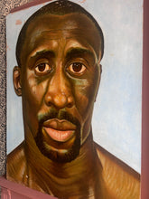 Load image into Gallery viewer, Large oil painting on wooden panel male portrait POC