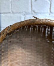 Load image into Gallery viewer, Large wide vintage wicker woven reed Japanese basket