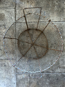 Large vintage wire storage basket with handles