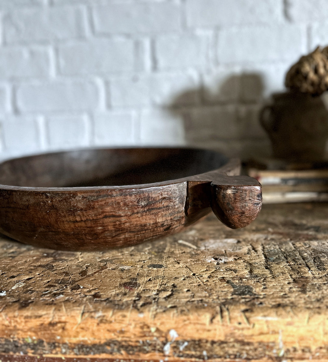 Large antique hardwood Indian dough bowl – The Old Potato Store