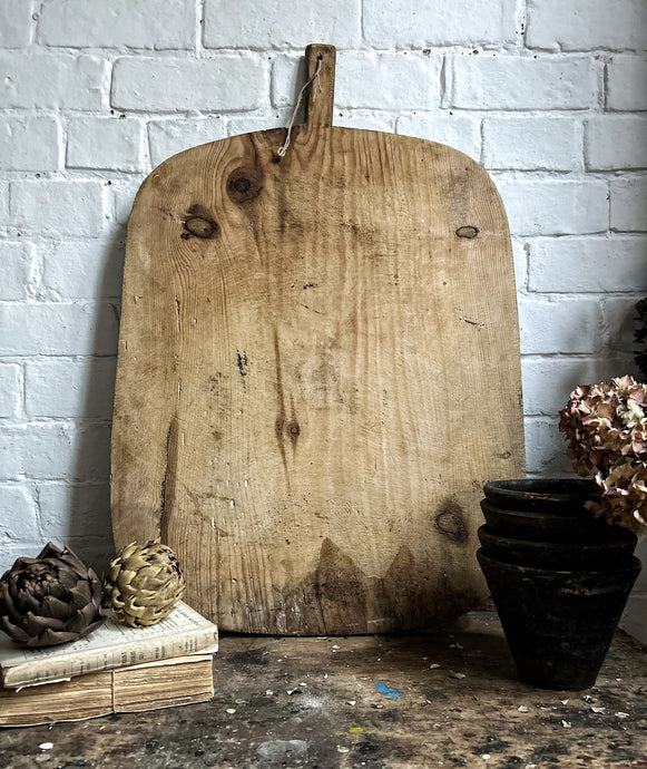 Large vintage rustic wooden dough bread serving board