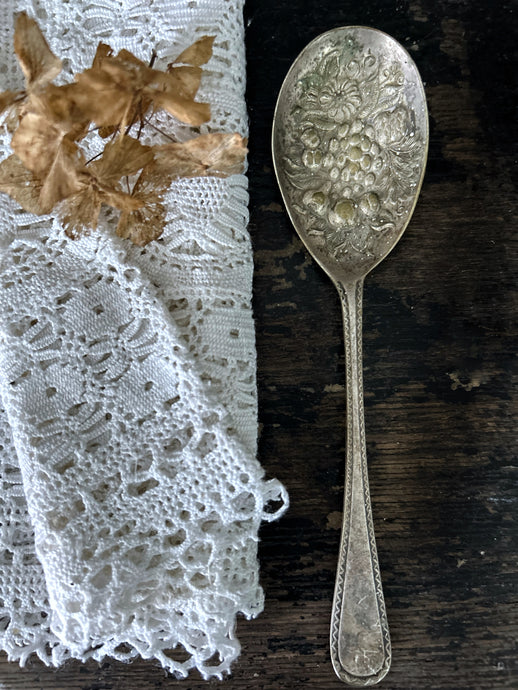 Late 19th Century Victorian electro silver plate berry serving spoon