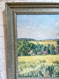 A late 20th Century landscape oil painting signed and framed