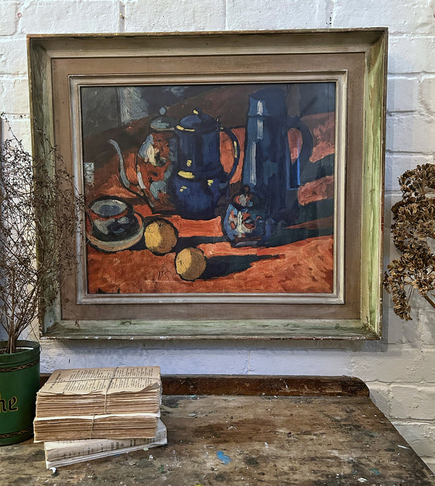 Maurice De Vlaminck early Mid Century print in original frame still life Nature Mort