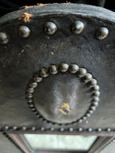 Load image into Gallery viewer, Mid 19th Century Antique French leather and metal studded framed mirror