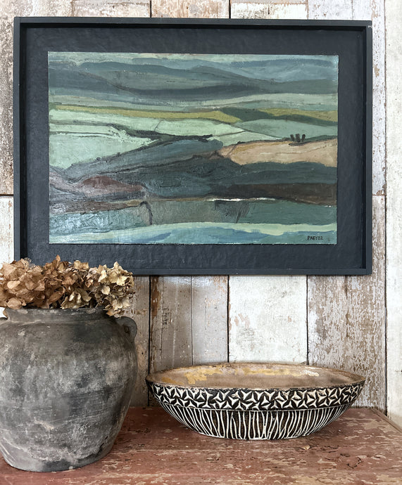 A Mid 20th Century vintage British abstract landscape oil painting