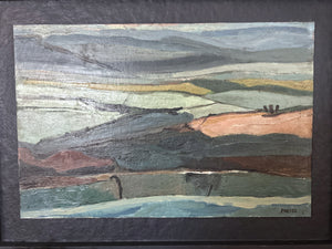 A Mid 20th Century vintage British abstract landscape oil painting