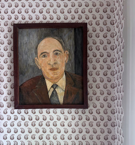 Mid 20th Century oil on board male portrait painting dated 1968
