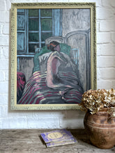 Load image into Gallery viewer, Large Mid 20th Century, Vintage, abstract expressionist, oil painting portrait