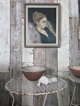 Load image into Gallery viewer, Mid 20th Century portrait oil painting on board of a female framed