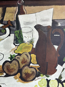A mid 20th Century Vintage Georges Braque still life Nature Mort fruit abstract Photolithograph