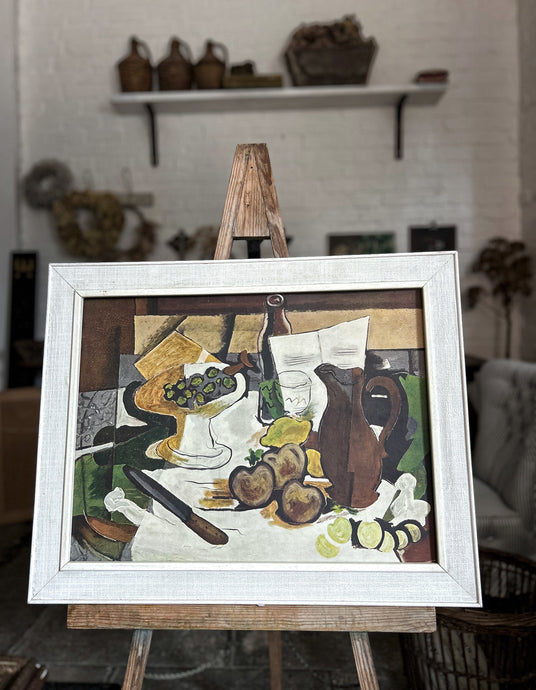 A mid 20th Century Vintage Georges Braque still life Nature Mort fruit abstract Photolithograph