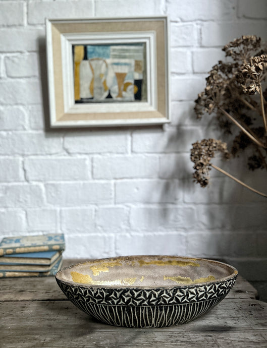 A Decorative tooled wooden Mid 20th Century plant pot vessel