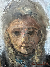 Load image into Gallery viewer, Mid 20th century Modernist Vintage oil painting on board portrait