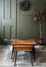Load image into Gallery viewer, Mid 20th century modernist vintage nest of tables with integral magazine rack