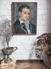 Load image into Gallery viewer, Mid Century signed &amp; dated portrait painting oil on canvas boy male study