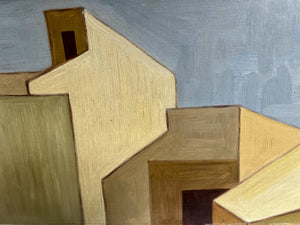 Mid 20th Century Cubist Abstract British Modernist oil painting