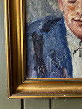 Load image into Gallery viewer, Mid 20th Century Danish male portrait oil painting on canvas