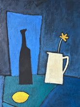 Load image into Gallery viewer, Mid 20th Century Scandinavian still life oil painting jug and fruit