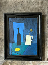 Load image into Gallery viewer, Mid 20th Century Scandinavian still life oil painting jug and fruit