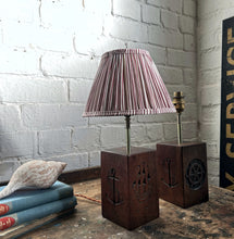 Load image into Gallery viewer, Mid 20th Century Vintage hardwood carved nautical  Marine Spanish lamps pair