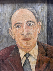 Mid 20th Century oil on board male portrait painting dated 1968