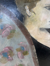 Load image into Gallery viewer, Mid 20th Century portrait oil painting on board of a female framed