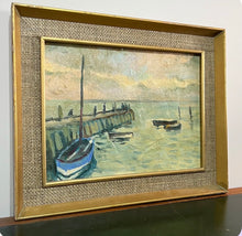 Load image into Gallery viewer, Mid 20th Century seascape coastal oil painting on canvas