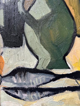Load image into Gallery viewer, Mid 20th Century still life oil painting on board fish with wine