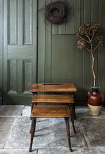 Load image into Gallery viewer, Mid 20th century modernist vintage nest of tables with integral magazine rack