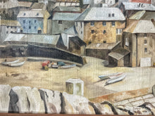 Load image into Gallery viewer, Mid Century Cornish Lansdscape oil painting on canvas "Port Isaac"