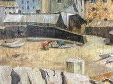 Load image into Gallery viewer, Mid Century Cornish Lansdscape oil painting on canvas "Port Isaac"