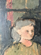 Load image into Gallery viewer, Mid Century Vintage impasto oil painting portrait on board