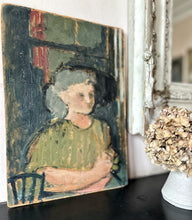 Load image into Gallery viewer, Mid Century Vintage impasto oil painting portrait on board