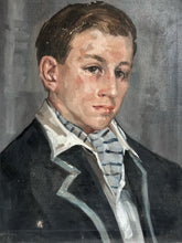 Load image into Gallery viewer, Mid Century signed &amp; dated portrait painting oil on canvas boy male study