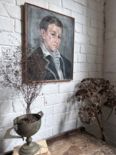 Load image into Gallery viewer, Mid Century signed &amp; dated portrait painting oil on canvas boy male study