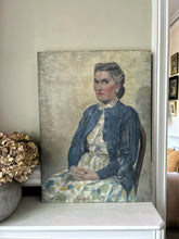 Load image into Gallery viewer, Mid Century vintage female portrait oil painting