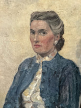 Load image into Gallery viewer, Mid Century vintage female portrait oil painting