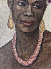 Load image into Gallery viewer, Mid century Vintage Danish Portrait oil painting on Canvas dated 1953 female study