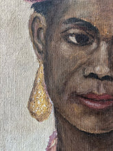 Load image into Gallery viewer, Mid century Vintage Danish Portrait oil painting on Canvas dated 1953 female study