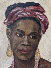Load image into Gallery viewer, Mid century Vintage Danish Portrait oil painting on Canvas dated 1953 female study