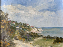Load image into Gallery viewer, Mid century impasto oil painting on board seascape coastal scene