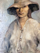 Load image into Gallery viewer, Mid century oil painting portrait "Juanita" signed &amp; dated