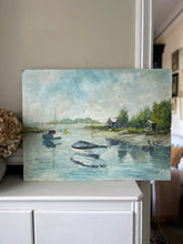 Load image into Gallery viewer, Mid century coastal painting oil on board signed
