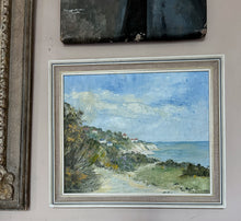 Load image into Gallery viewer, Mid century impasto oil painting on board seascape coastal scene