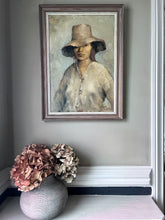 Load image into Gallery viewer, Mid century oil painting portrait "Juanita" signed &amp; dated