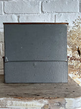 Load image into Gallery viewer, Miniature arts &amp; crafts style antique scratch built apprentice piece dresser with tin hand painted sponge ware plates