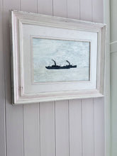 Load image into Gallery viewer, Naive vintage oil painting on board "Clyde Steamers" signed